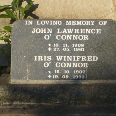 O' CONNOR John Lawrence 1908-1961 &amp; Iris Winifred 1907-1993