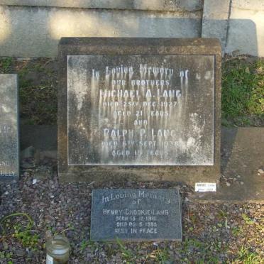 LANG Michael A. 1906-1927 &amp; LANG Ralph 1919-1938