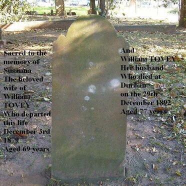 TOVEY William 1815-1892 &amp; Susanna 1810-1879