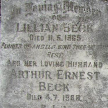 BECK Arthur Ernest -1968 &amp; Lillian 1965
