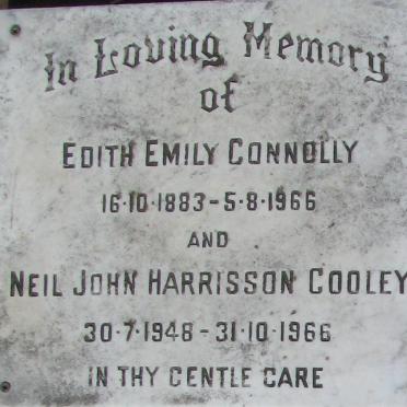 CONNOLLY Edith Emily 1883-1966 :: COOLEY Neil John Harrisson 1948-1966