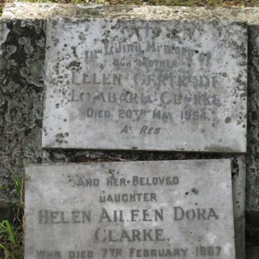 CLARKE Ellen Gertrude Lombard -1954 :: CLARKE Helen Aileen Dora  -1987