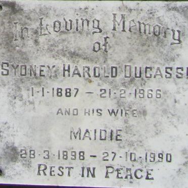 DUCASSE Sydney Harold 1887-1966 &amp; Maidie 1898-1990