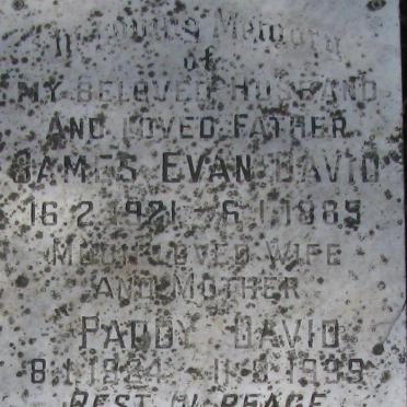 DAVID James Evan 1921-1985 &amp; Paddy 1924-1999