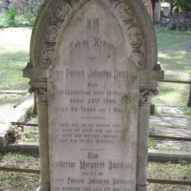 DAVIDSON Peter Patrick Johnston 1814-1900 &amp; Catherine Margaret 1825-1905