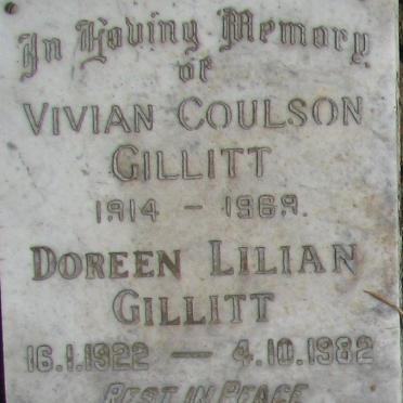 GILLIT Vivian Coulson 1914-1969 &amp; Doreen Lillian 1922-1982