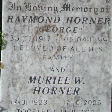 HORNER Raymond 1917-1999 &amp; Muriel W. 1923-2005