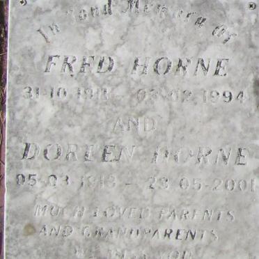 HORNE Fred 1911-1994 &amp; Doreen 1913-2001