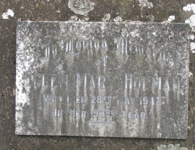 HOLMAN Ellen Mary 1854-1947