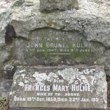 HULME John Brunel 1847-1936 &amp; Frances Mary 1850-193?
