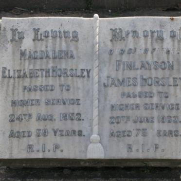 HORSLEY Finalyson James 1893-1952 &amp; Elizabeth 1893-1952