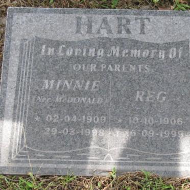 HART Reg 1906-1999 &amp; Minnie MCDONALD 1909-1998