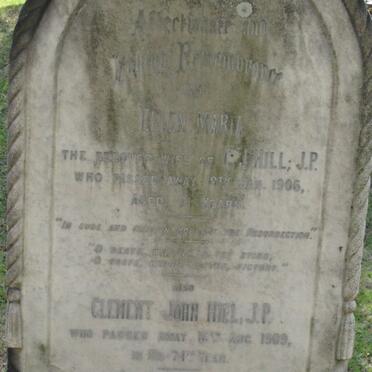 HILL Clement John 1835-1909 &amp; Ellen 1835-1906