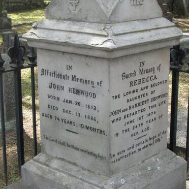 HENWOOD John 1812-1886 :: HENWOOD Rebecca  1854-1878