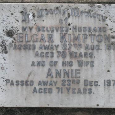 KIMPTON Elgar 1889-1961 &amp; Annie 1903-1974