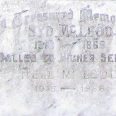 MCLEOD Syd 1913-1969 &amp; Nell 1915-1986