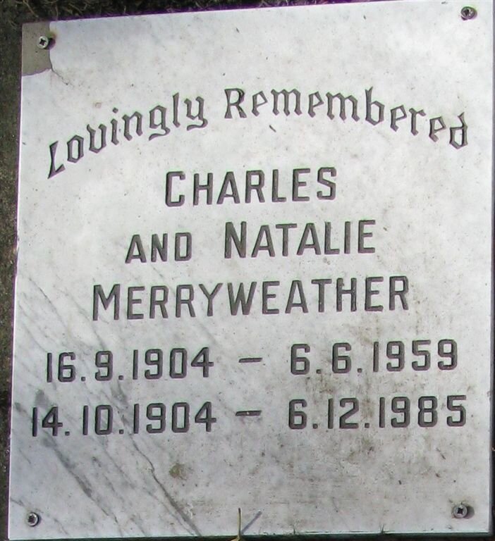 MERRYWEATHER Charles 1904-1959 &amp; Natalie 1904-1985