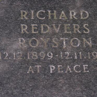 ROYSTON Richard Redvers 1899-1970