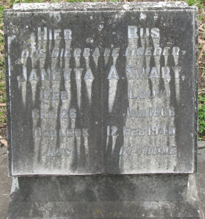 SWART J.A. nee LOUW 1866-1940