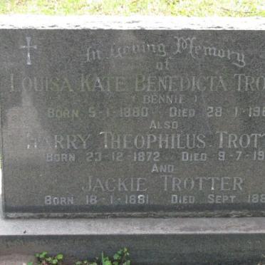 TROTTER Harry Theophilus 1872-1901 &amp; Louisa Kate Benedicta 1880-1969 :: TROTTER Jackie 1881-1884