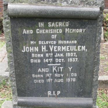 VERMEULEN John H. 1907-1937 &amp; Kitty 1905-1976