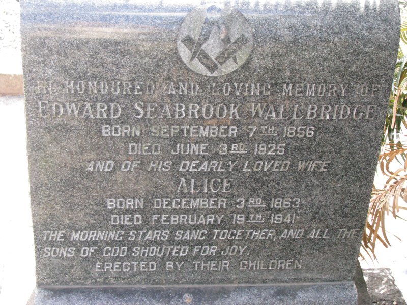 WALLBRIDGE Edward Seabrook 1856-1925 &amp; Alice 1863-1941