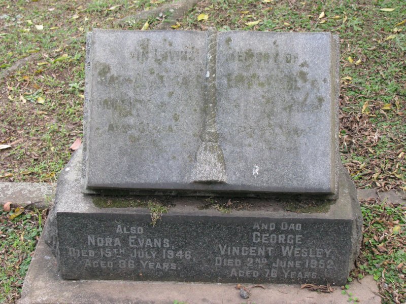 WESLEY George Vincent 1876-1952 :: EVANS Nora  1910-1935