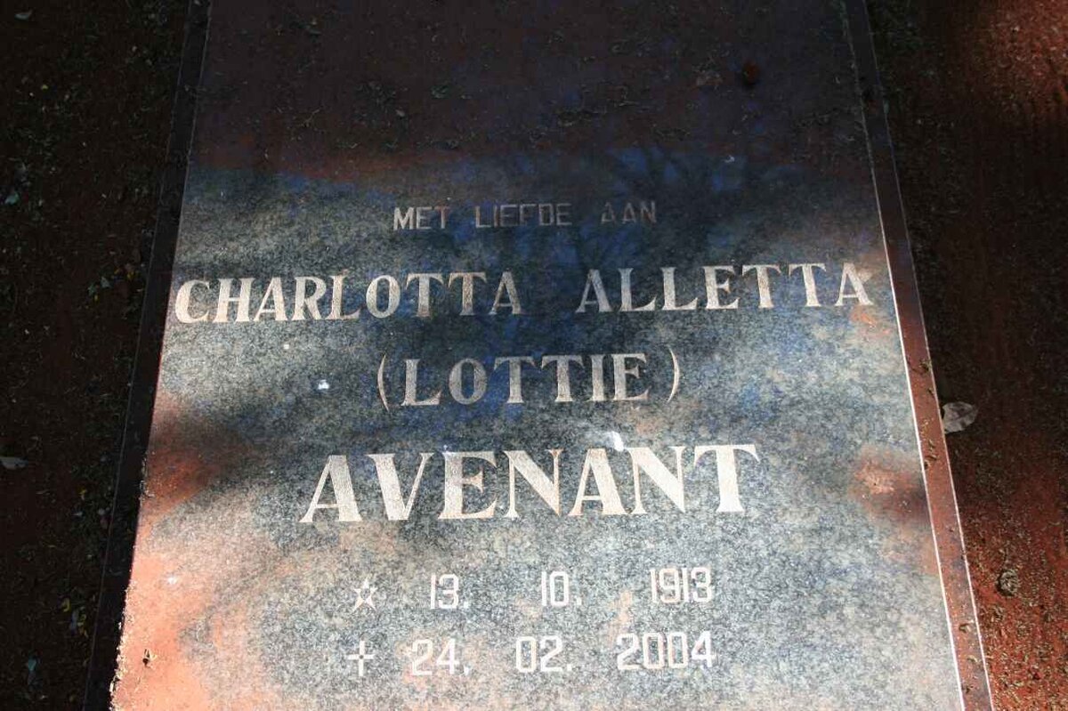 AVENANT Charlotta Aletta 1913-2004