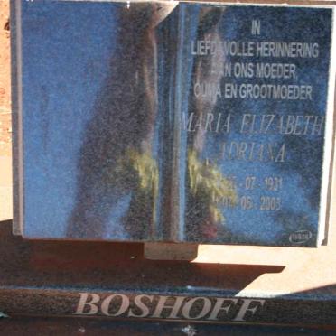 BOSHOFF Maria Elizabeth Adriana 1931-2003