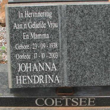 COETSEE Johanna Hendrina 1938-2003