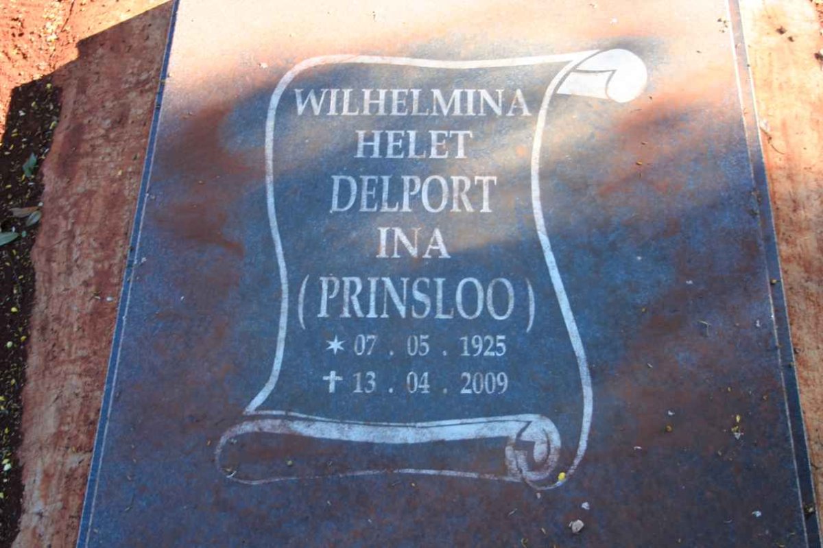 DELPORT Wilhelmina Helet nee PRINSLOO 1925-2009