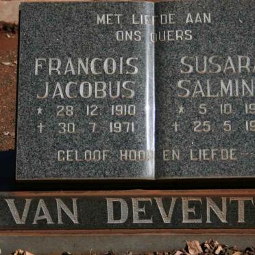 DEVENTER Francois Jacobus, van 1910-1971 &amp; Susara Salmina 1915-1988