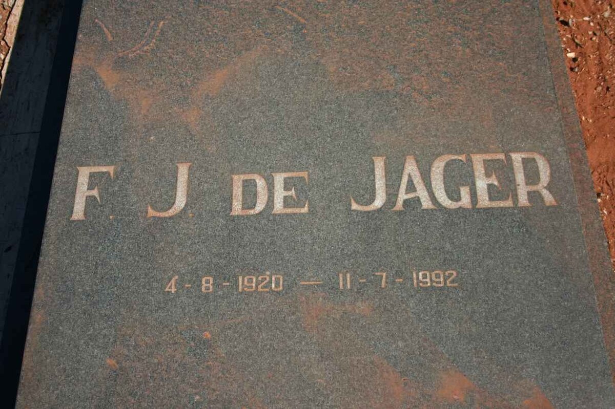 JAGER F.J., de 1920-1992