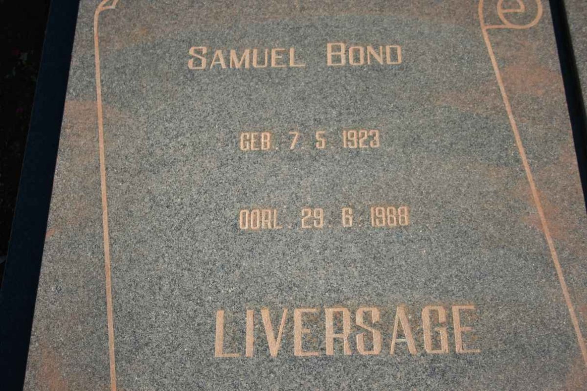 LIVERSAGE Samuel Bond 1923-1988