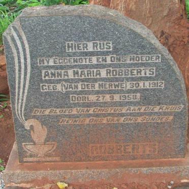 ROBBERTS Anna Maria  nee van der MERWE 1912-1958
