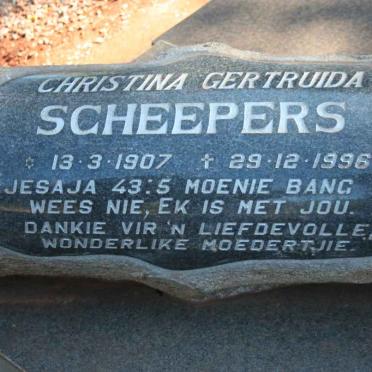 SCHEEPERS Christina Gertruida 1907-1996