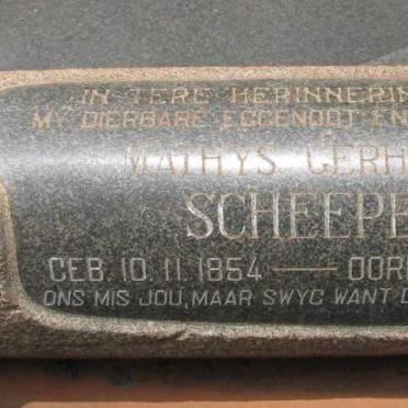 SCHEEPERS Mathys Gerhardus 1854-1962