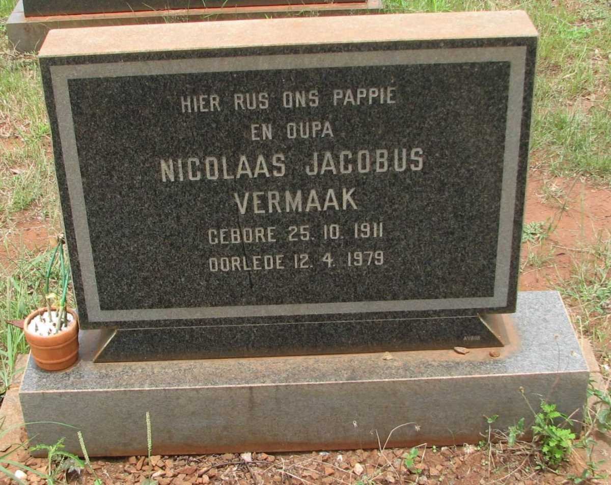 VERMAAK Nicolaas Jacobus 1911-1979