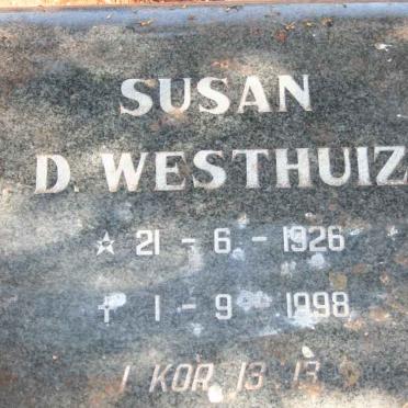 WESTHUIZEN Susan, v.d. 1926-1998 