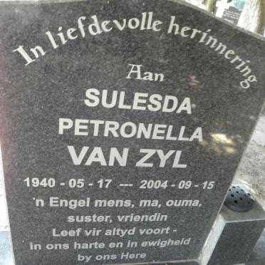 ZYL Sulesda Petronella, van 1940-2004