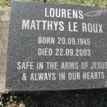 ROUX Lourens Matthys, le 1945-2003