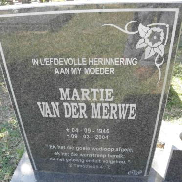 MERWE Martie, van der 1946-2004