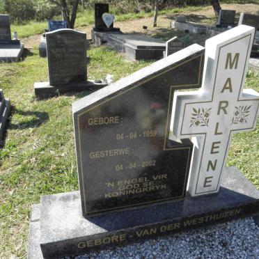 ? Marlene nee VAN DER WESTHUIZEN 1959-2002