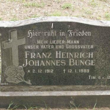 BUNGE Franz Heinrich Johannes 1912-1989