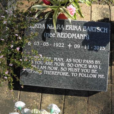 BARTSCH Gerda Klara Erika nee REDDMANN 1922-2013