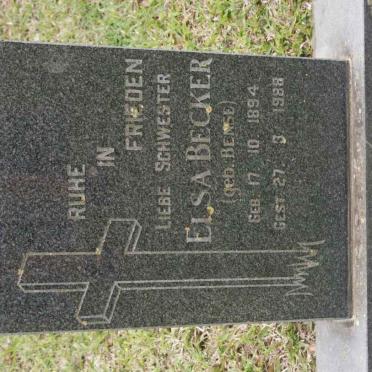 BECKER Elsa nee BENSE 1894-1988