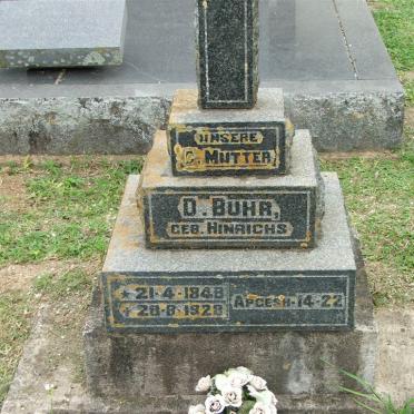 BUHR D. nee HINRICHS 1848-1928