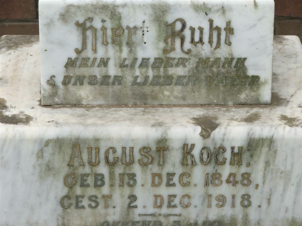 KOCH August 1848-1918