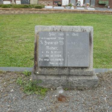 KAISER J.Heinrich W. 1888-1955 &amp; Agnes M.H. 1899-1993