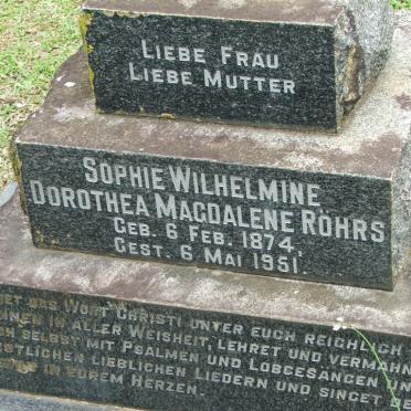 RÖHRS Sophie Wilhelmine Dorothea Magdalene 1874-1951